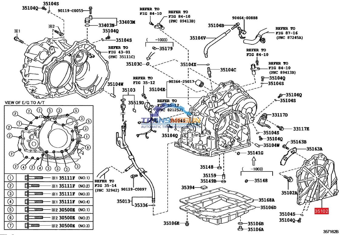 Transmission Rear Cover Assembly 35102-42010 For Toyota RAV4 Four-speed Automatic Transmission U140F