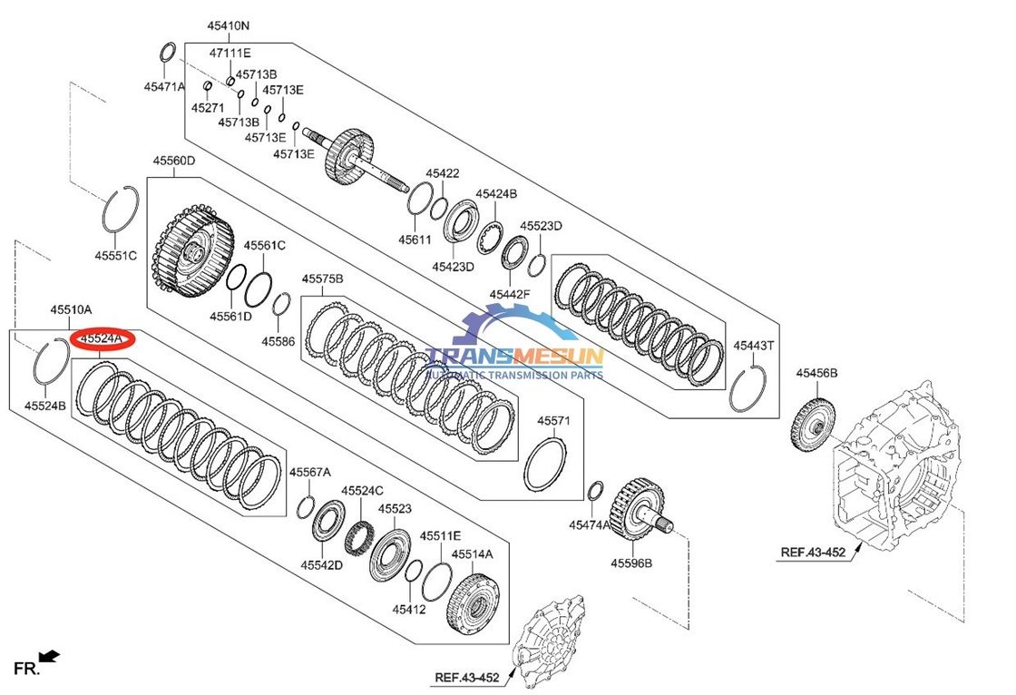new A6MF2-2 automatic transmission parts Clutch plate assembly 455253F800 for KIA 2011-2024 Sportage 2.4L