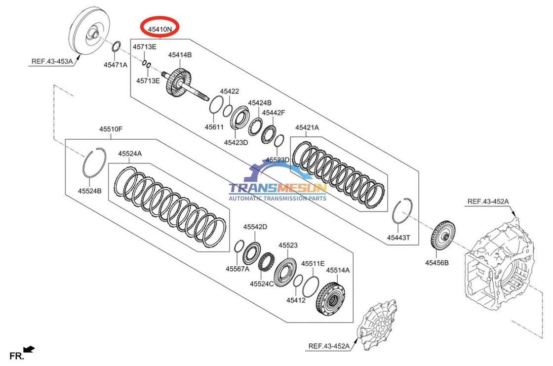 used 454143F800 automatic transmission repair kit Retainer Assembly-35R Clutch A6MF2-2 for Kia Sorento 2.0L
