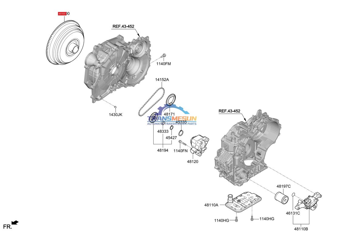 remanufactured C0GF1 CVT transmission torque converter 451002H000 for 2019-2023 HYUNDAI KIA IX25 K3 1.5T 2WD G4FL